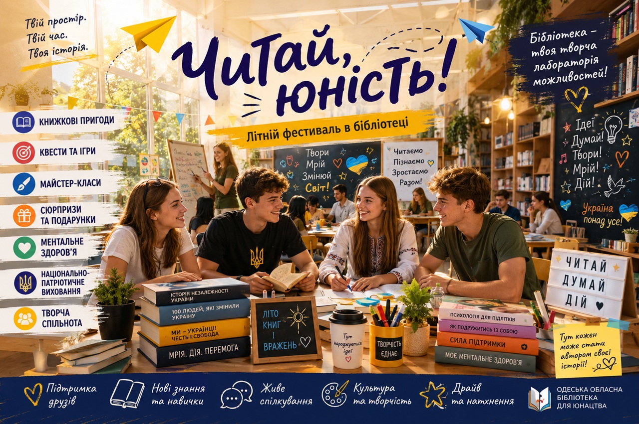 фестиваль «Читай, юність!». Не забудьте зареєструватися — це допоможе нам краще організувати події: