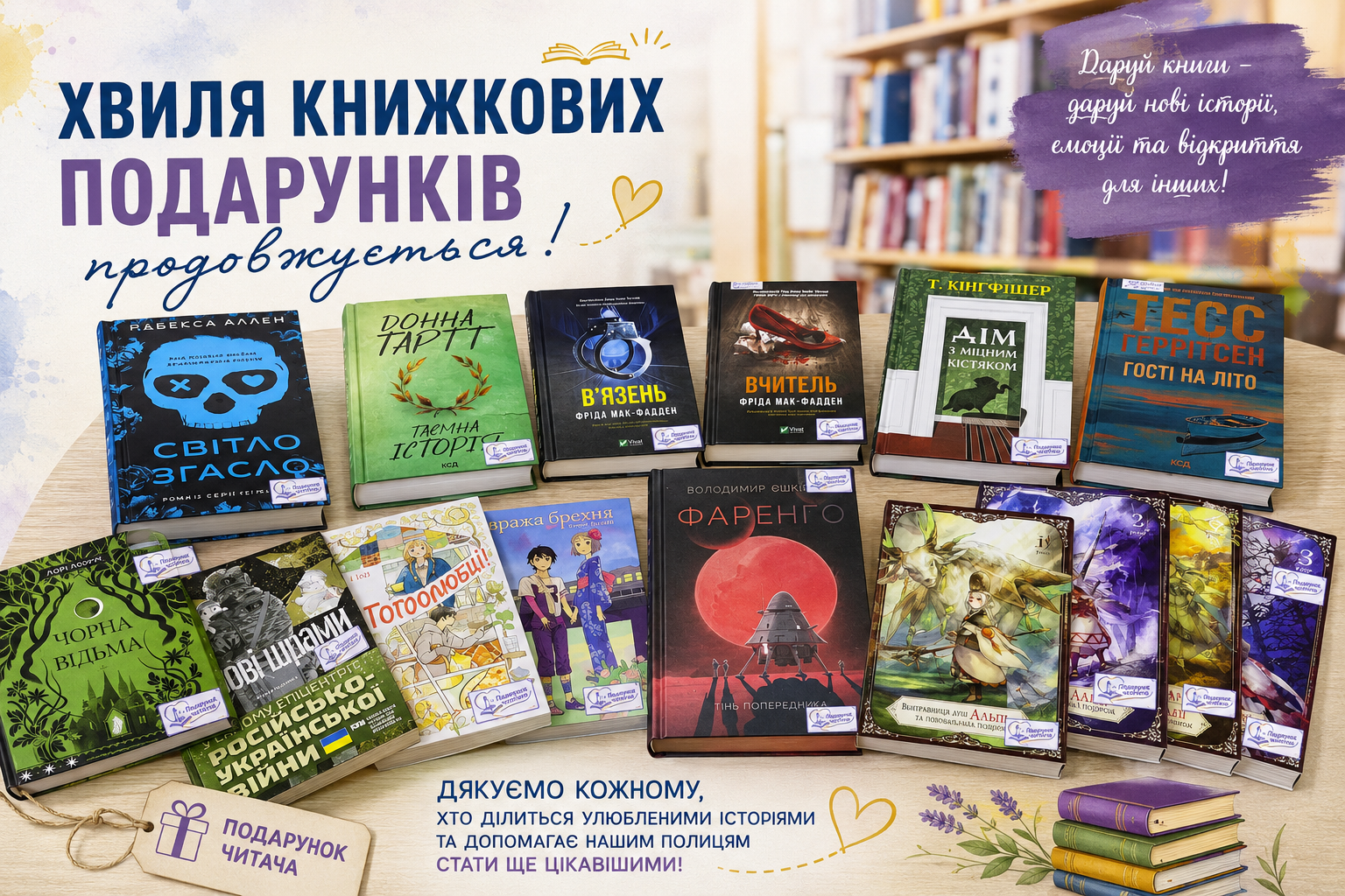 Хвиля книжкових подарунків