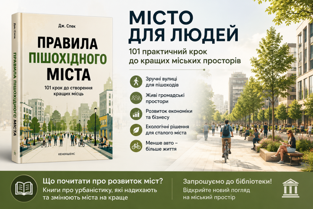 Спек, Дж. Правила пішоходного міста : 101 крок до створення кращих місць. - К. : Кенекшенс, 2019. - 286 с.